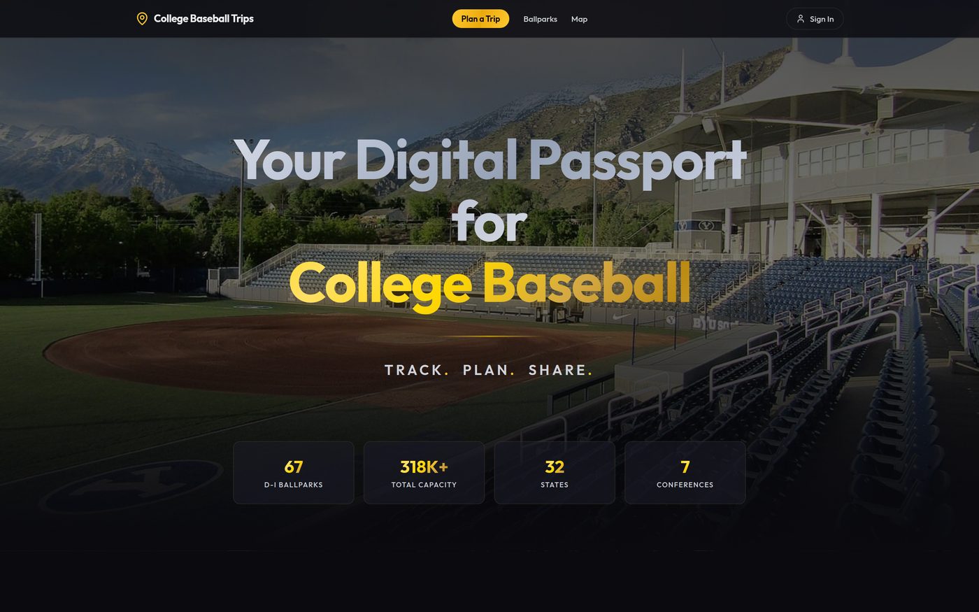 College Baseball Trips homepage