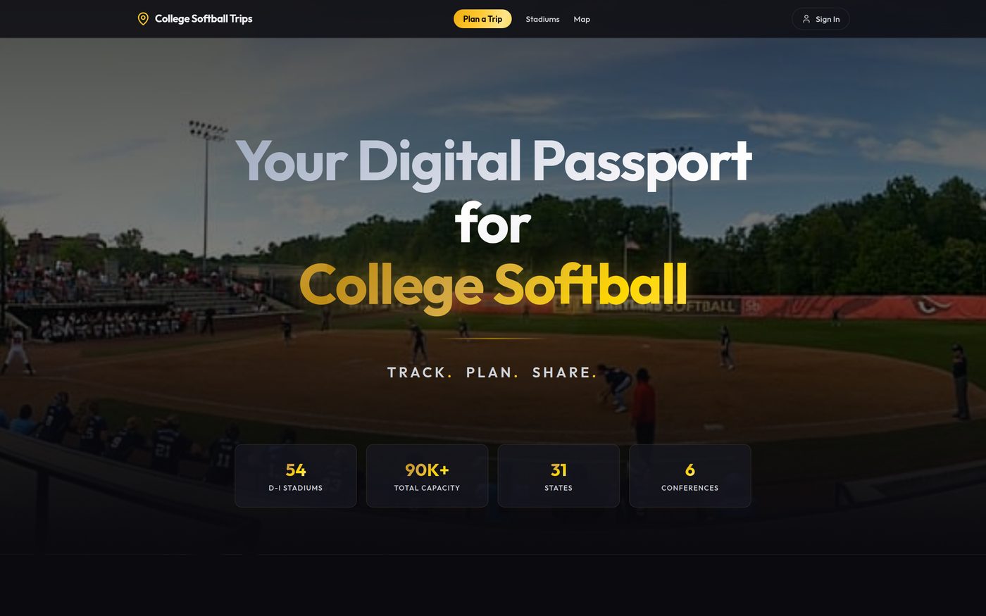 College Softball Trips homepage